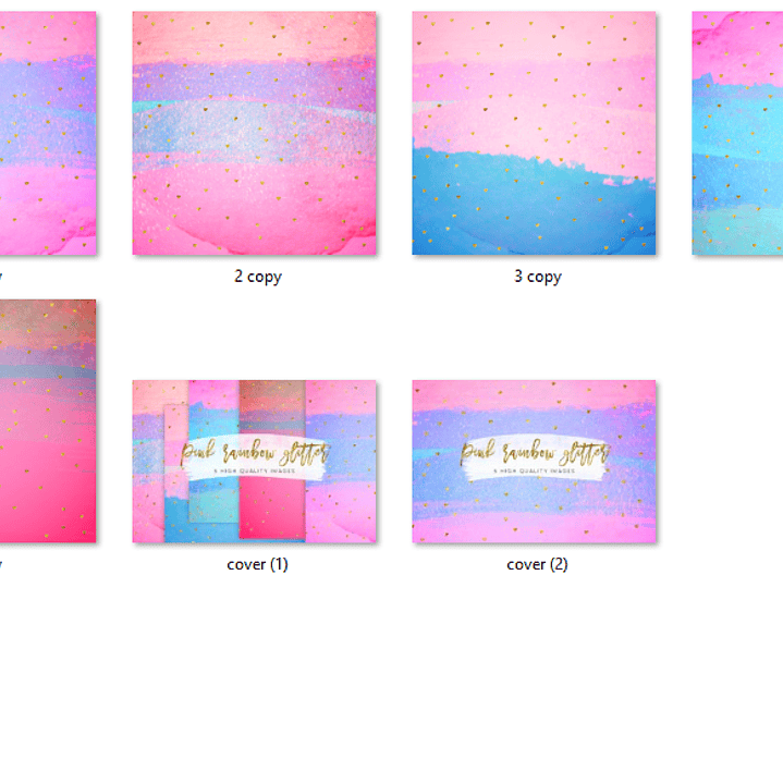 Kit Digital Papéis Brilho arco-íris rosa 2