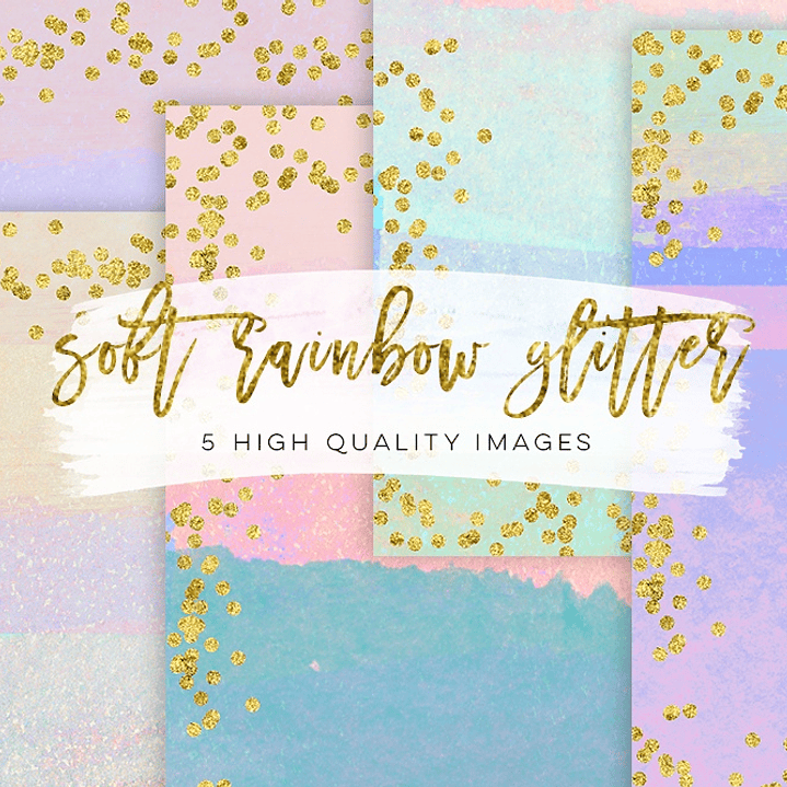Kit Digital Papéis Brilho Arco-íris Suave 1