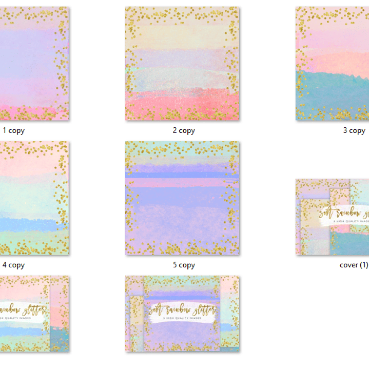 Kit Digital Papéis Brilho Arco-íris Suave 2