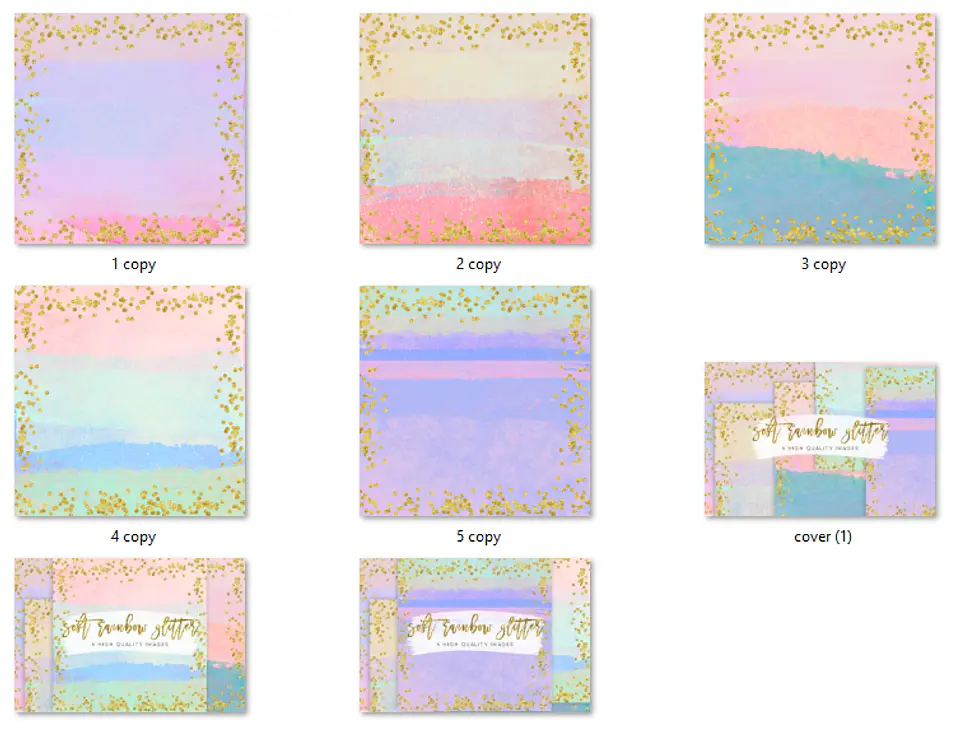 Kit Digital Papéis Brilho Arco-íris Suave 2