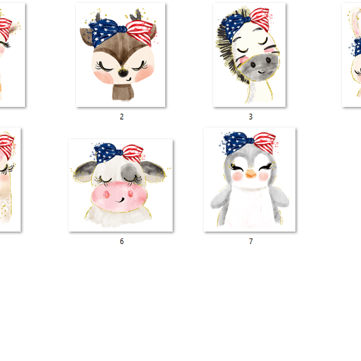 Kit Digital Animais 4 de Julho  2