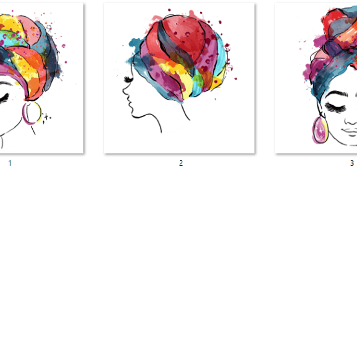 Kit Digital Africanas Aquarela  2