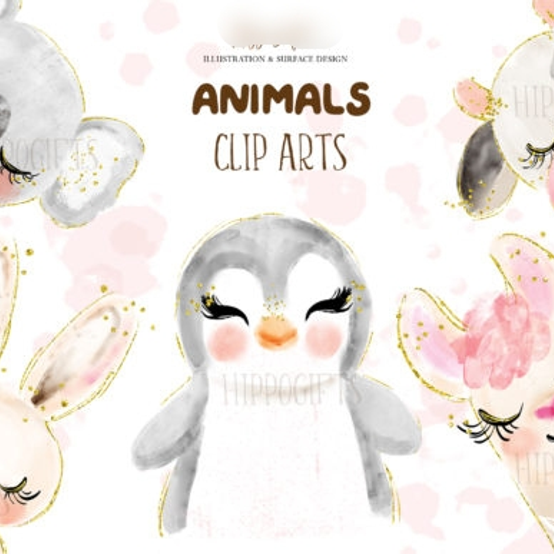 Kit Digital Animais Aquarela 2 1