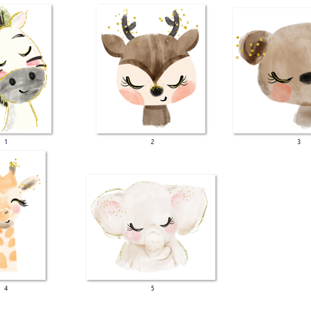 Kit Digital Animais Aquarela  2