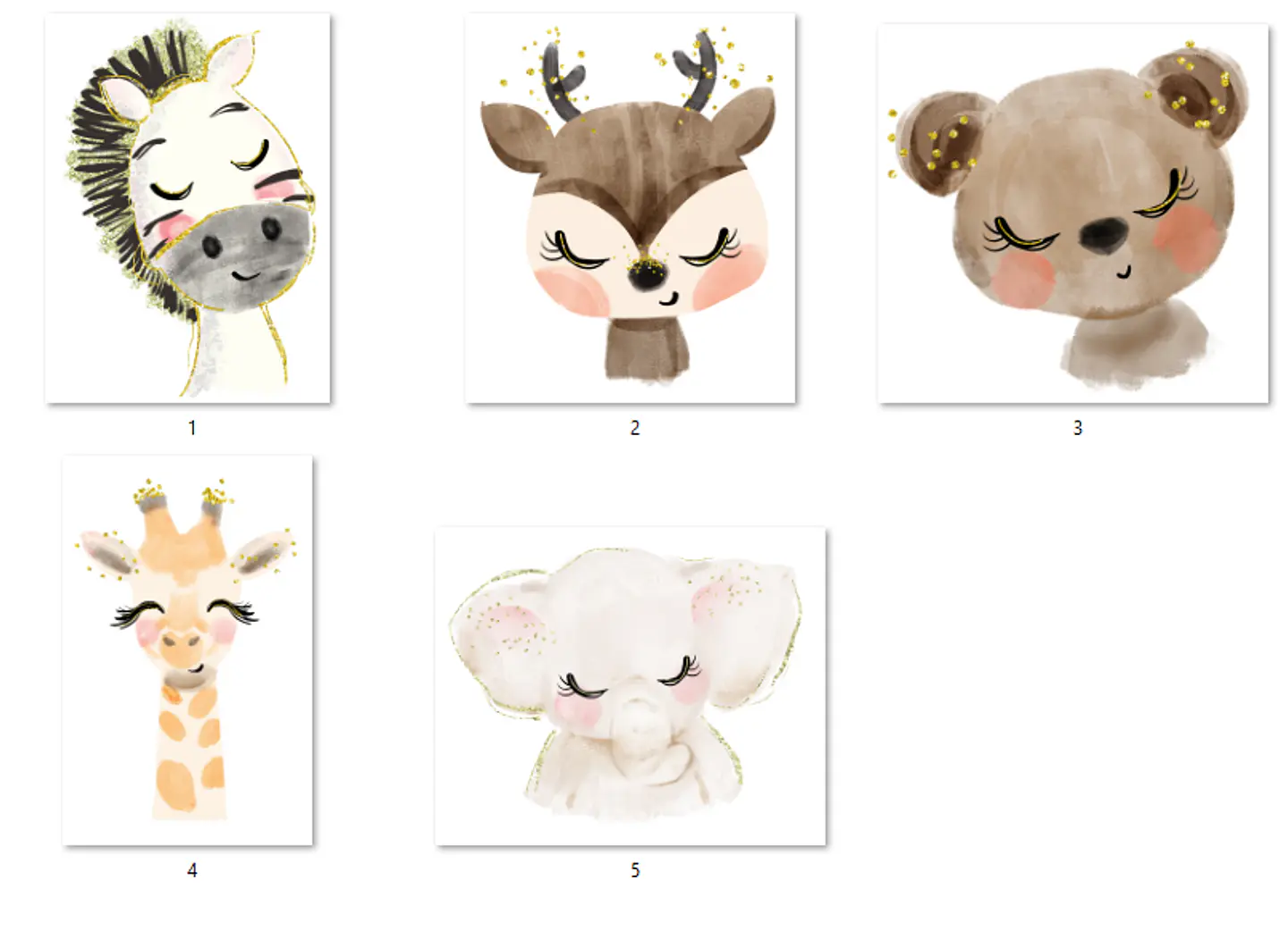 Kit Digital Animais Aquarela  2