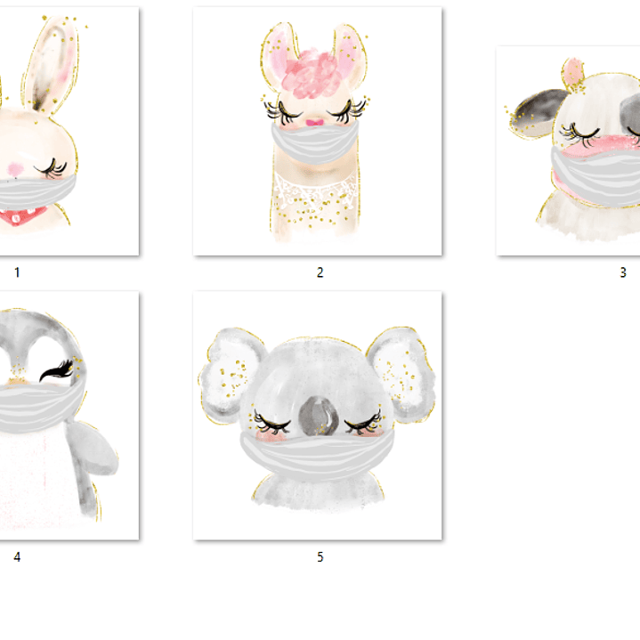 Kit Digital Animais com Máscaras Aquarela  2