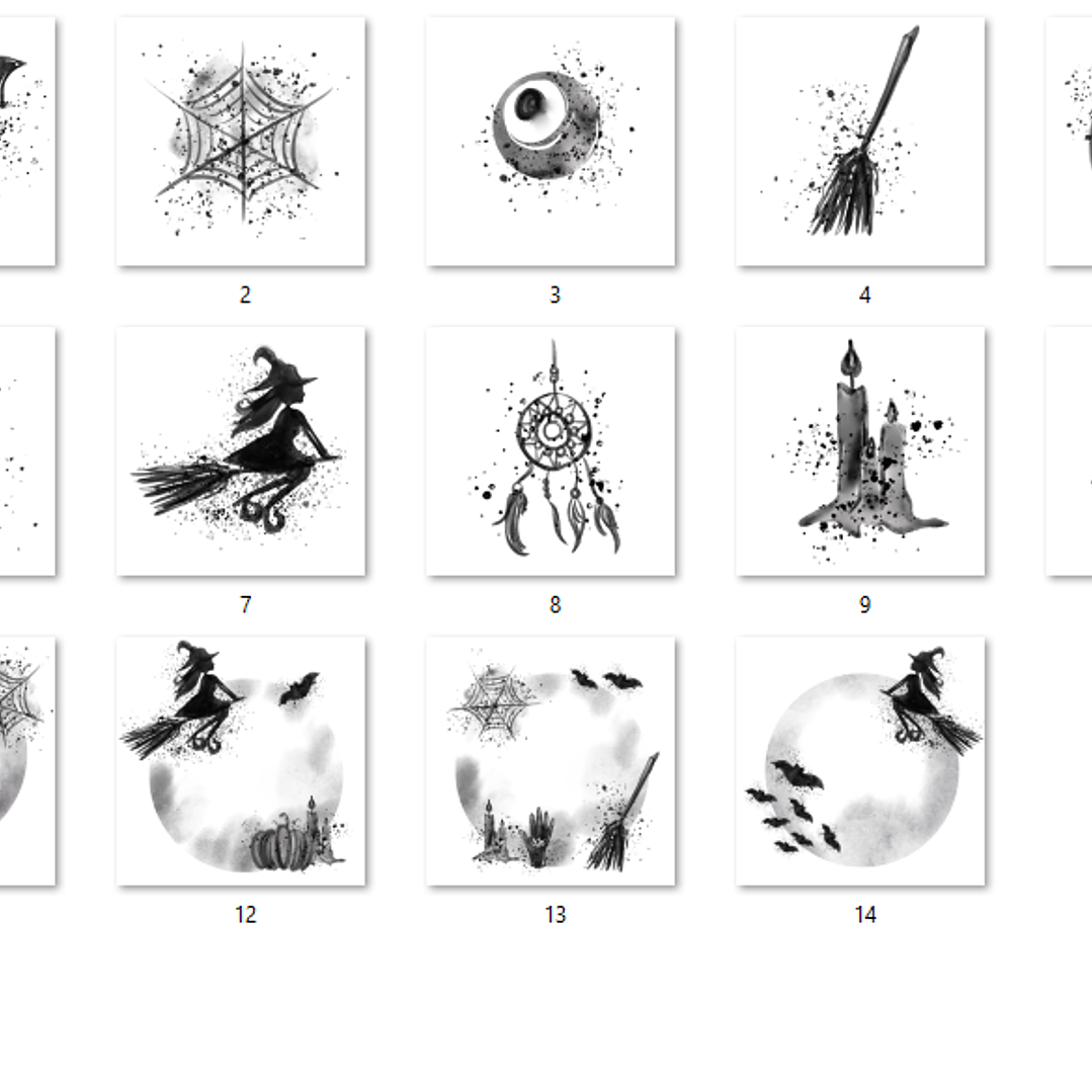 Kit Digital Feliz Halloween Preto e Branco  2