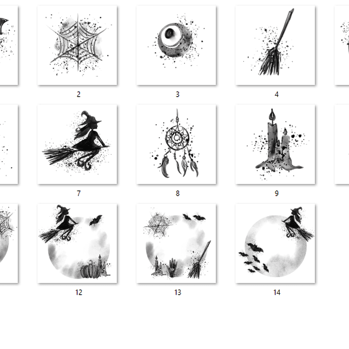 Kit Digital Feliz Halloween Preto e Branco  2