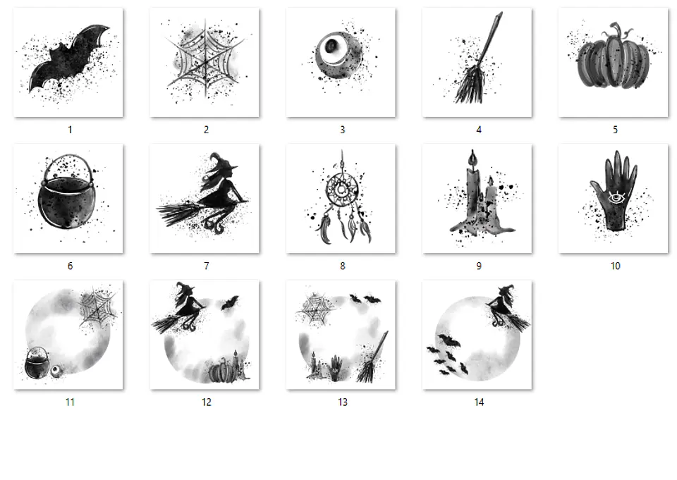 Kit Digital Feliz Halloween Preto e Branco  2