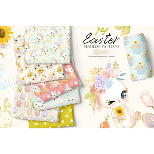 Kit Digital Papéis Coelhinhos Páscoa 