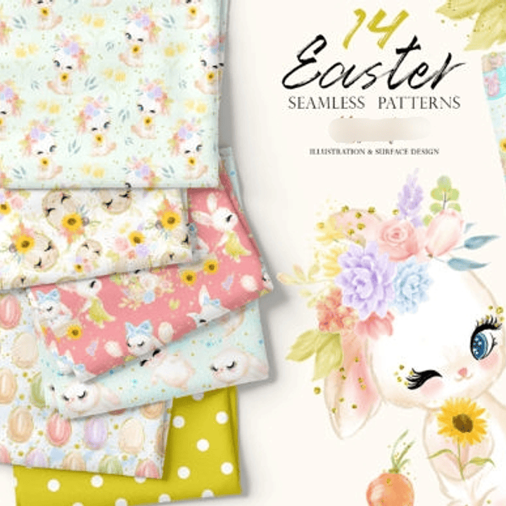 Kit Digital Papéis Coelhinhos Páscoa  1