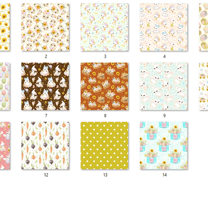 Kit Digital Papéis Coelhinhos Páscoa  2