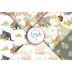 Kit Digital Papéis Tarzan Aquarela 