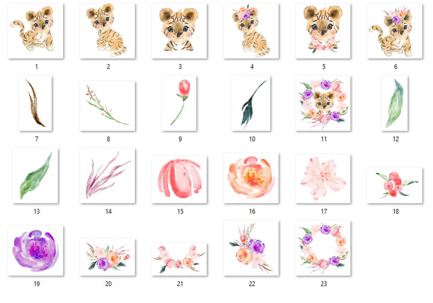 Kit Digital Tigre Baby Aquarela  2