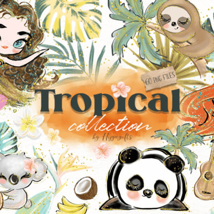 Kit Digital Tropical Aquarela  1