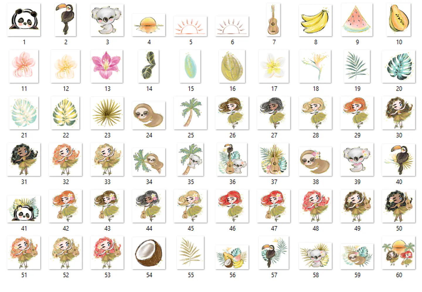 Kit Digital Tropical Aquarela  2