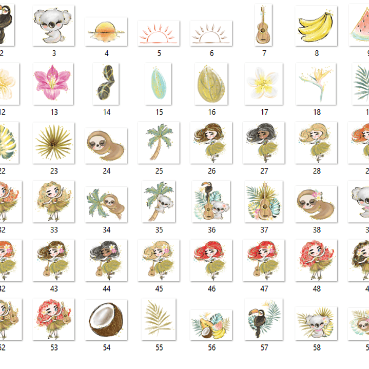 Kit Digital Tropical Aquarela  2