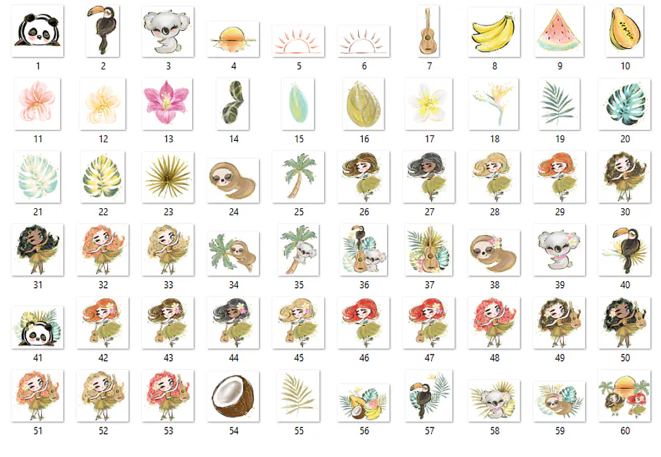 Kit Digital Tropical Aquarela  2