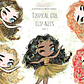 Kit Digital Meninas Aquarela Tropical 2 - Thumbnail 1