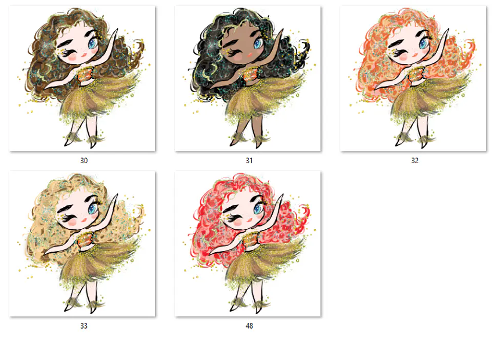 Kit Digital Meninas Aquarela Tropical 2 2