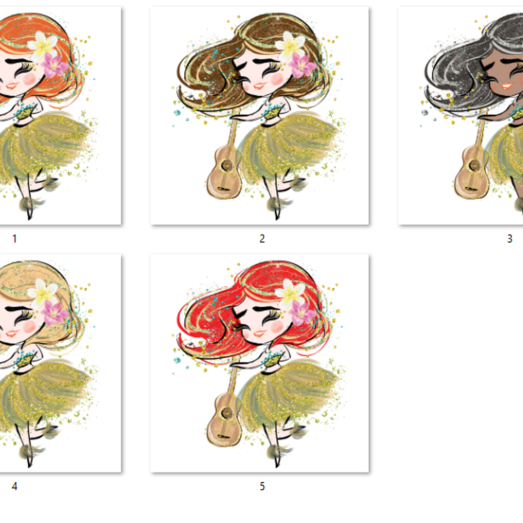 Kit Digital Tropical Meninas Aquarela 2