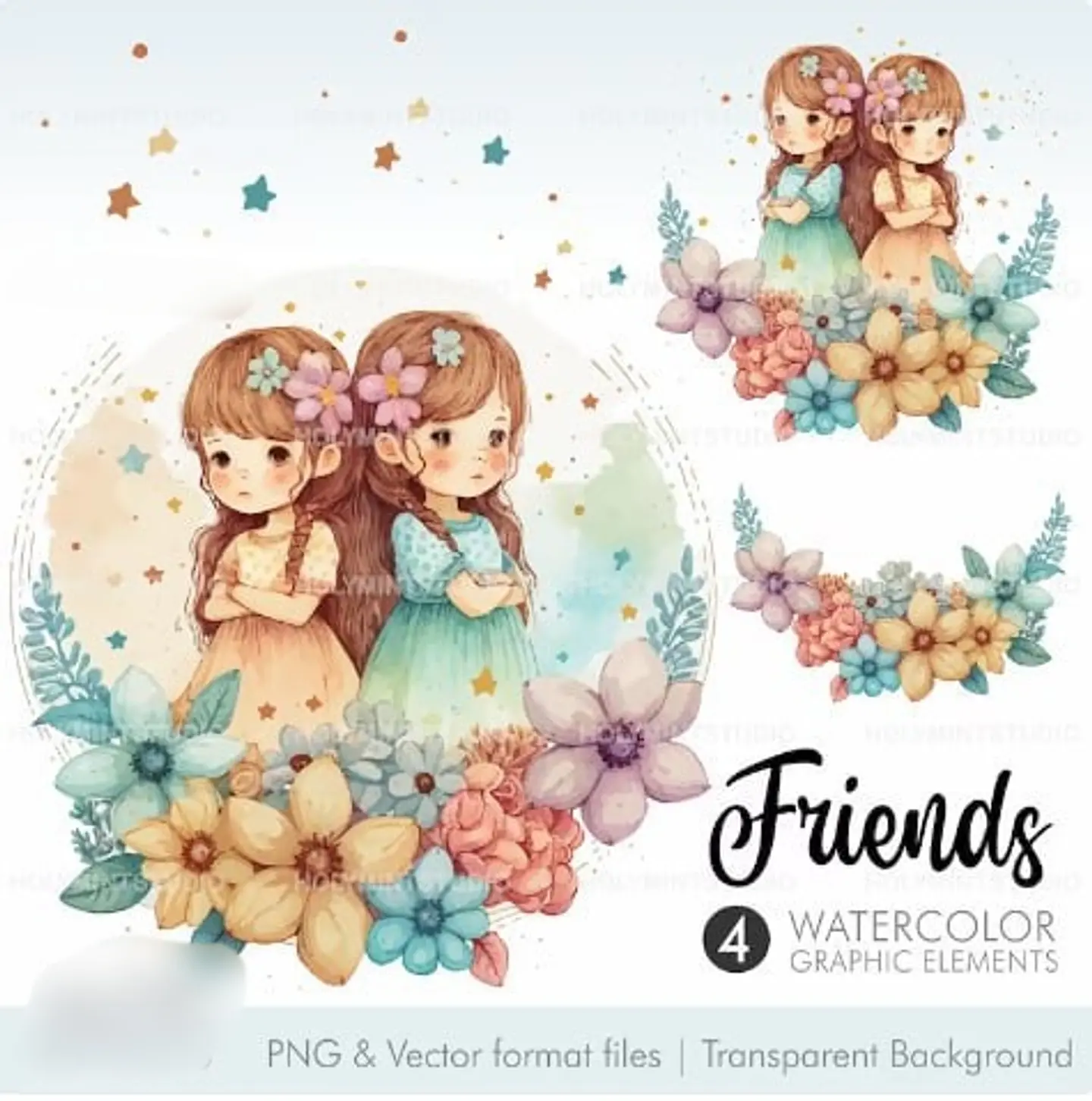 Kit Digital Melhores Amigas Meninas  1