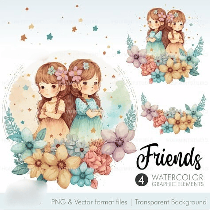 Kit Digital Melhores Amigas Meninas  1