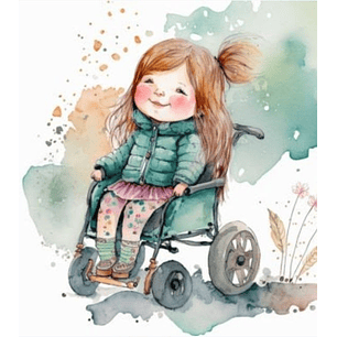 Kit Digital Menininha Cadeirante Fofa 