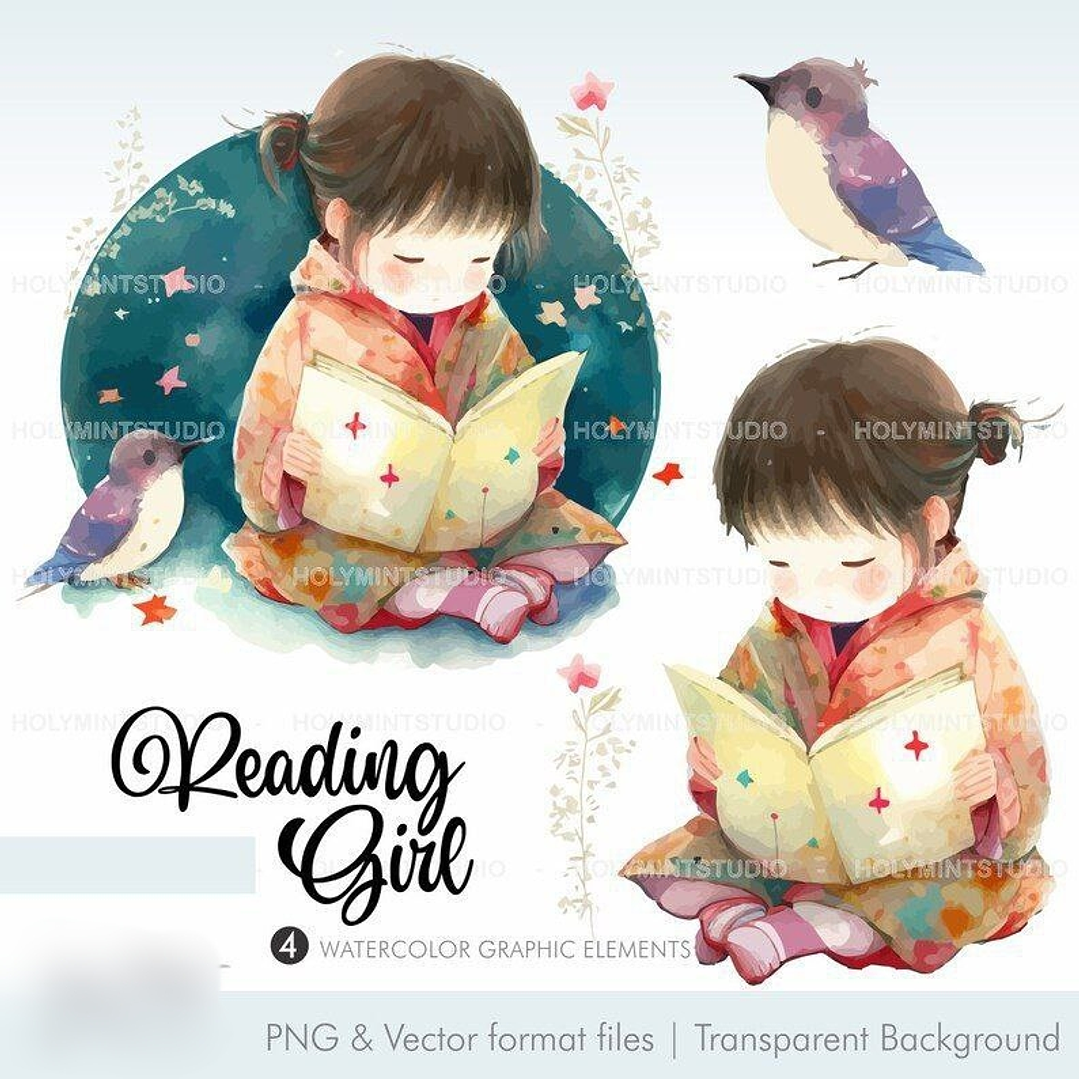 Kit Digital Garota Leitora 3 1