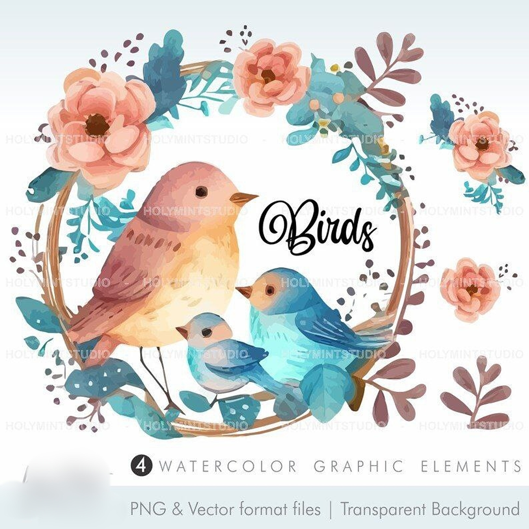 Kit Digital Guirlanda Pássaros 1