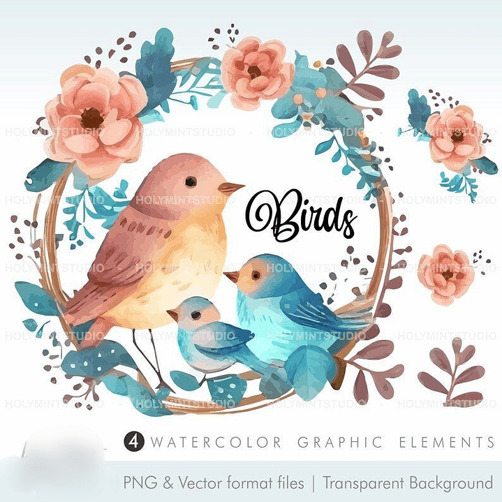 Kit Digital Guirlanda Pássaros 1