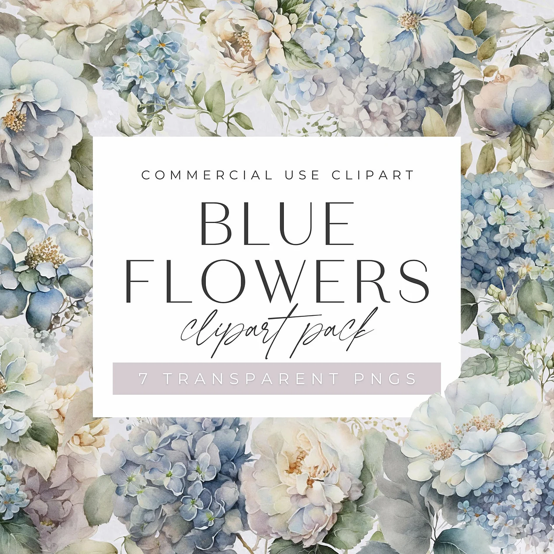 Kit Digital Flores Azuis  1