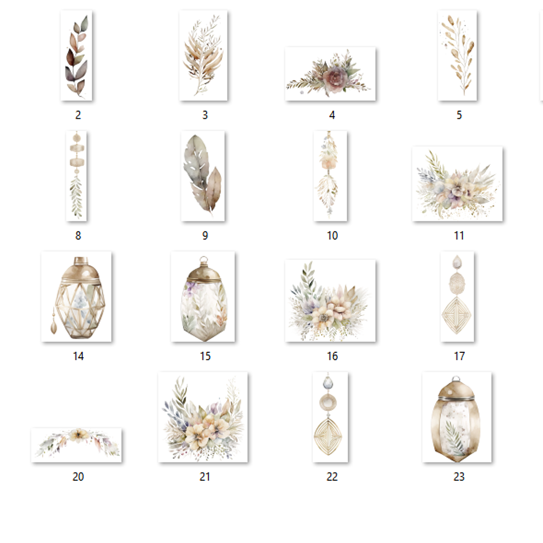 Kit Digital Flores Boho Sútil  2