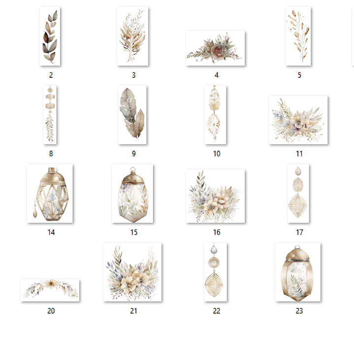 Kit Digital Flores Boho Sútil  2