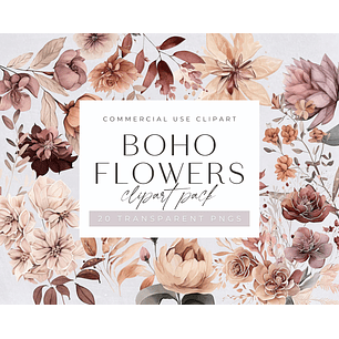 Kit Digital Boho Flores 