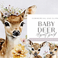 Kit Digital Cervo Bebê Veado Aquarela - Thumbnail 1