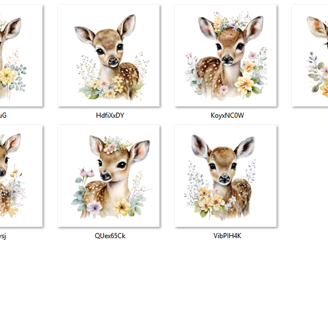 Kit Digital Cervo Bebê Veado Aquarela 2