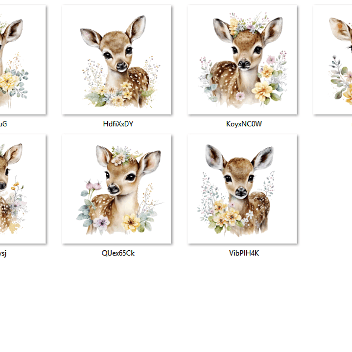 Kit Digital Cervo Bebê Veado Aquarela 2