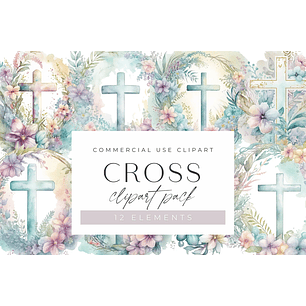 Kit Digital Aquarela Cruz Cristã