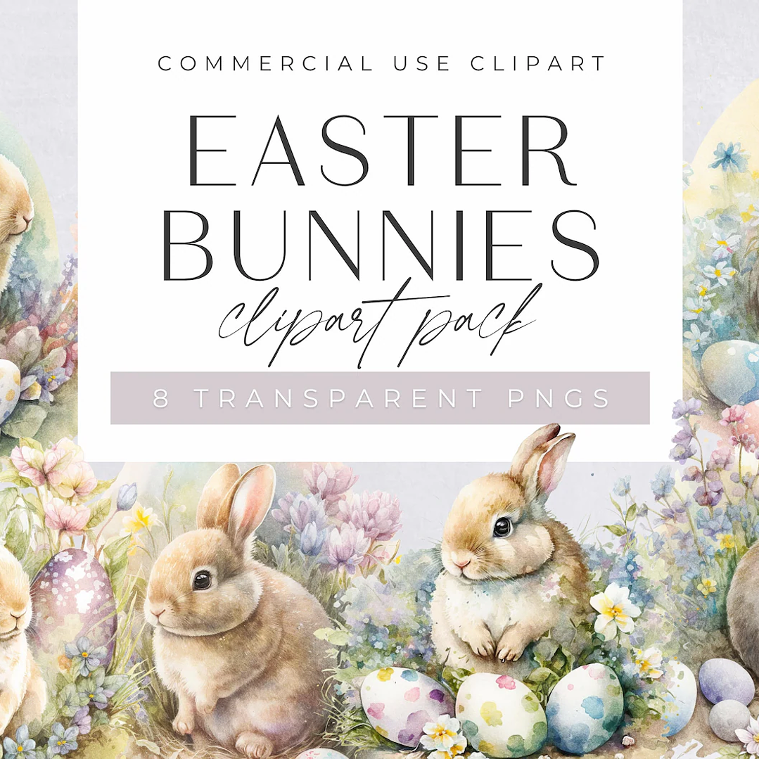 Kit Digital Coelhinho da Páscoa em Aquarela 1