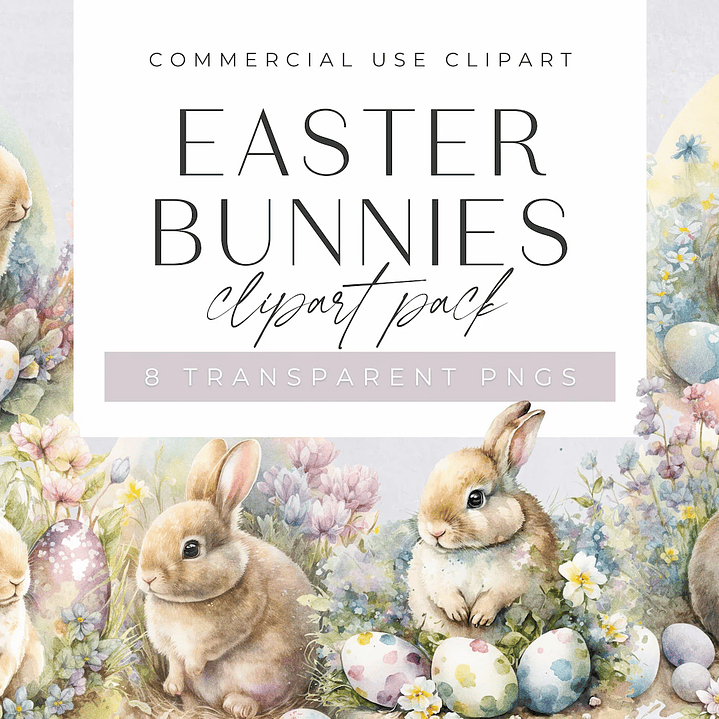 Kit Digital Coelhinho da Páscoa em Aquarela 1
