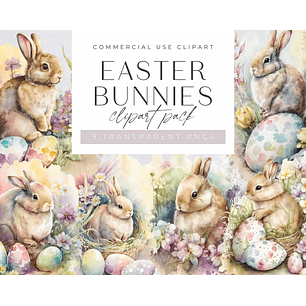 Kit Digital Coelhinho da Páscoa em Aquarela 02 