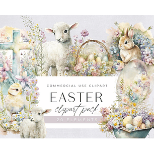 Kit Digital Aquarela Páscoa 