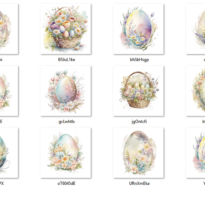 Kit Digital Ovos de Páscoa Aquarela 2
