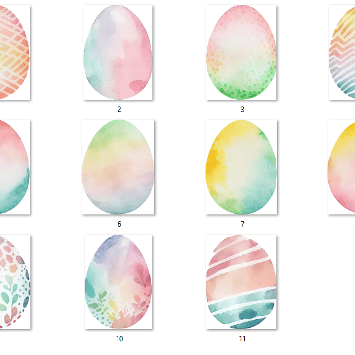 Kit Digital Ovos de Páscoa Aquarela 02  2