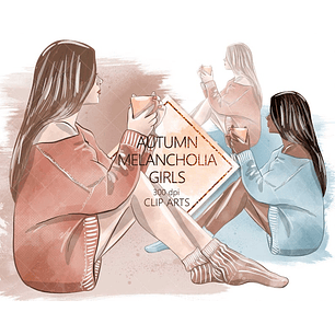 Kit Digital Garotas Melancolicas de Outono