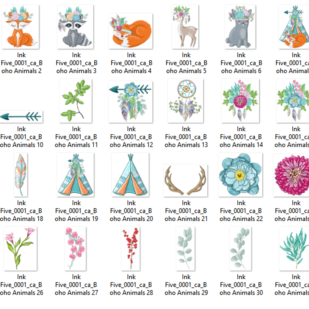 Kit Digital Boho Animais  2