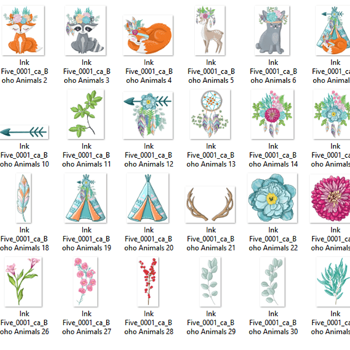 Kit Digital Boho Animais  2