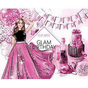 KIt Digital Aniversário Glamoroso 