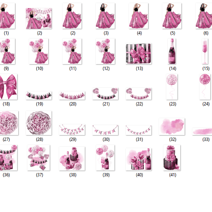 KIt Digital Aniversário Glamoroso  2